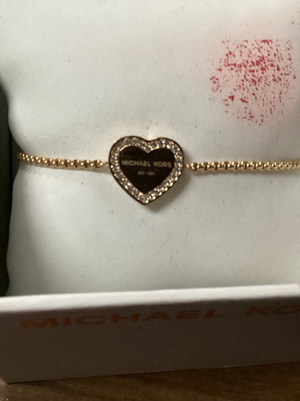 Michael Kors Gold Heart Charm Bracelet Est. 1981 New in box